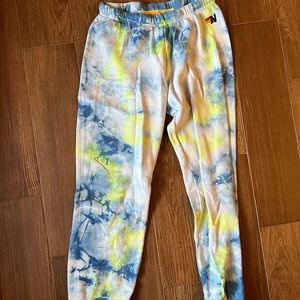 Aviator Nation Hand Dyed Sweatpants — Neon Yellow